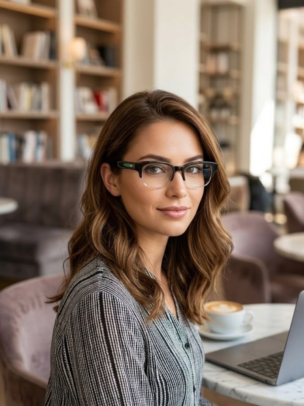 SAMA SETH Acetate Green/Brown Half Rim Optical/Prescription Eyeglasses Frame